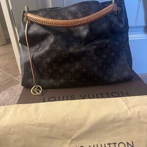 Louis Vuitton Black and Brown Monogram Hobo Bag